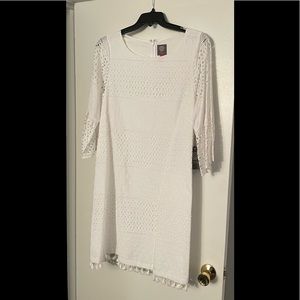 NWT Vince Camuto eyelet white dress. Plus size 16W. Boho style